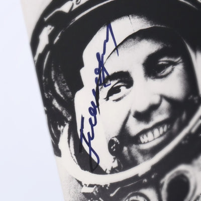 Close-up of Pavel Popovich's signature on the photo
